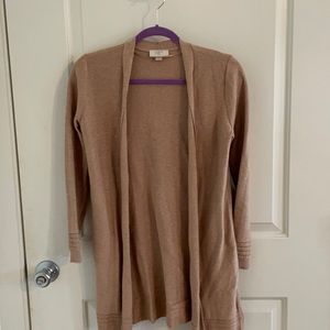 Loft outlet open tan cardigan- great shape sz SP